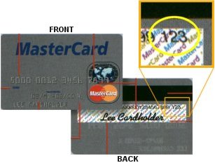 Finding the verification code on your VISA or MasterCard.